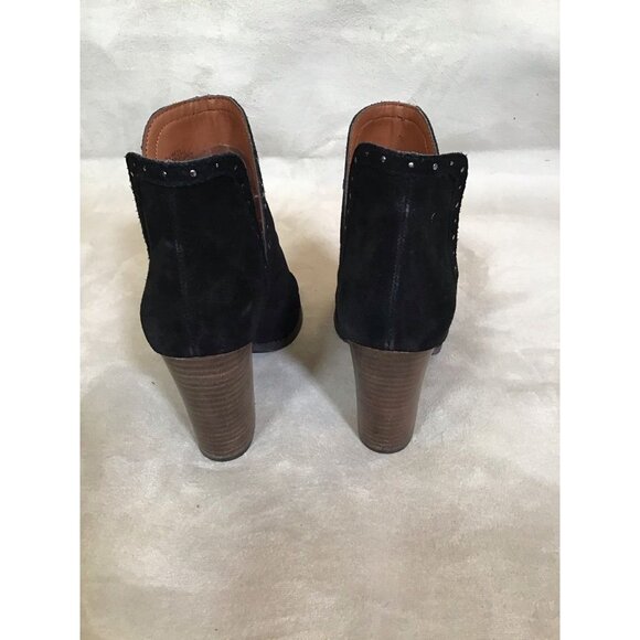 Lucky Brand Womens Libeth Booties Ankle Boots Black Suede Studded Pull On 7.5 - Picture 8 of 9